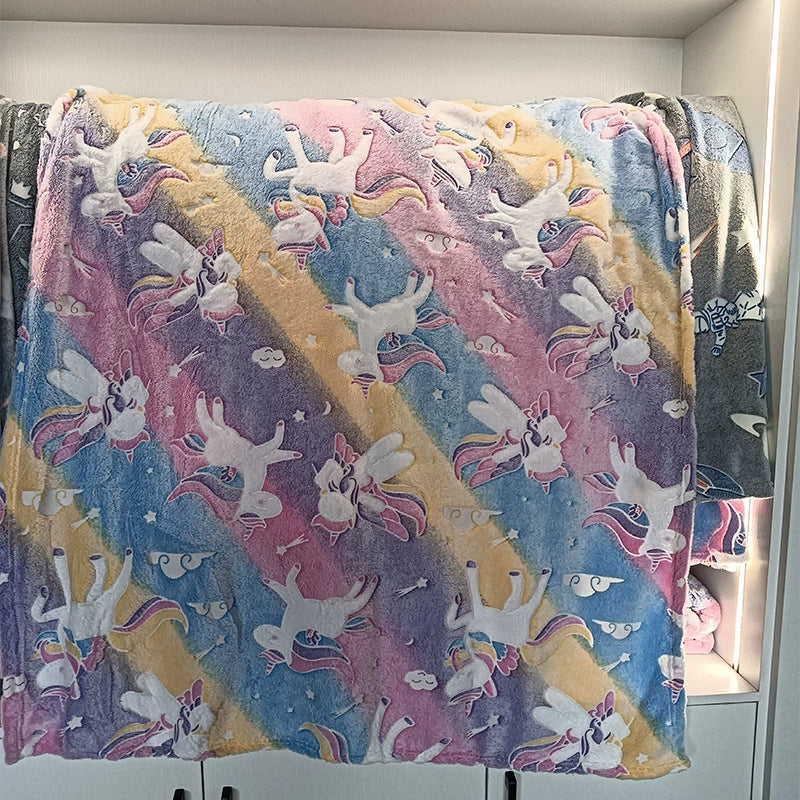 Manta cobertor Mágico que brilha no escuro (Tamanho 2m por 1,50m)