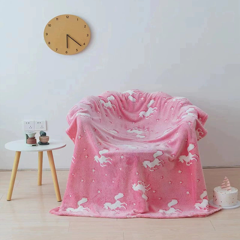 Manta cobertor Mágico que brilha no escuro (Tamanho 2m por 1,50m)