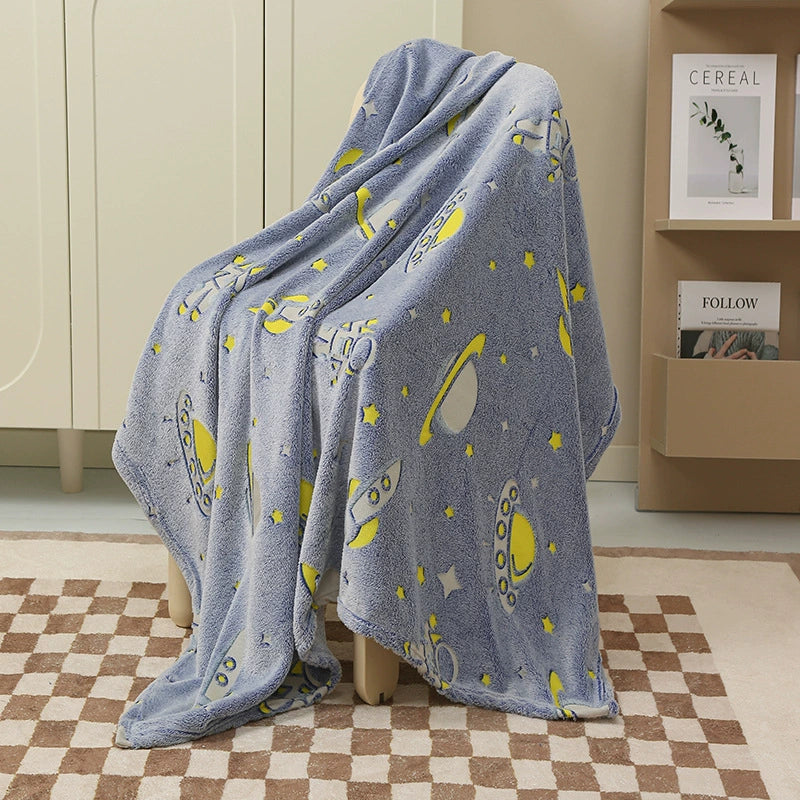 Manta cobertor Mágico que brilha no escuro (Tamanho 2m por 1,50m)